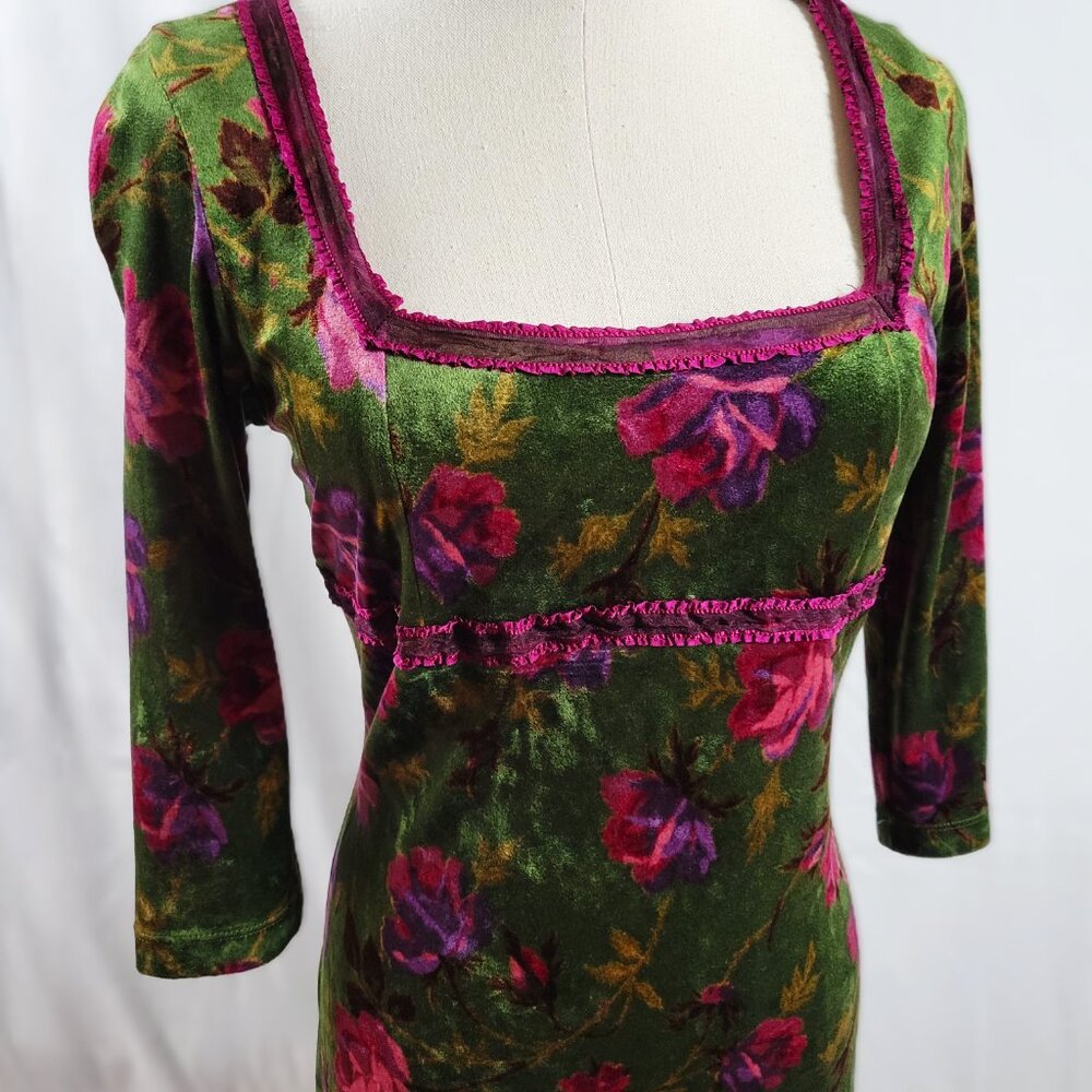 Rare Gilmore Girls Betsey Johnson Green and Purple Dress - Size L - fits like M - Picture 8 of 8